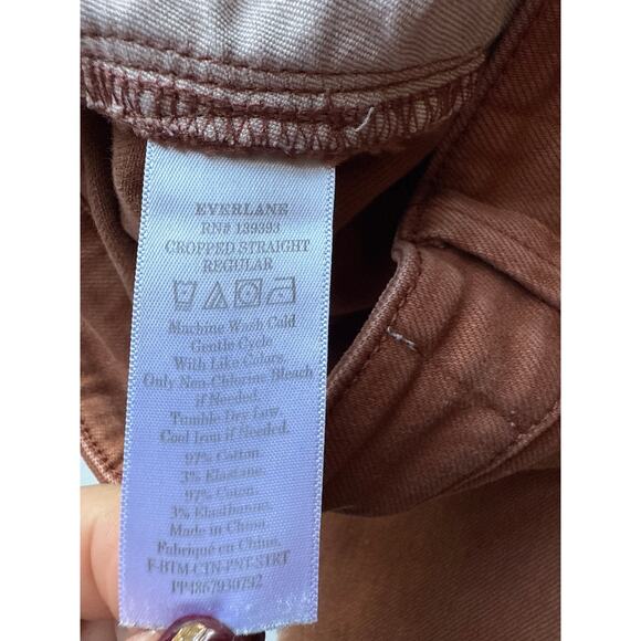 Everlane Straight Leg Crop Trousers in Cocoa Brown Size 10 - Picture 6 of 6
